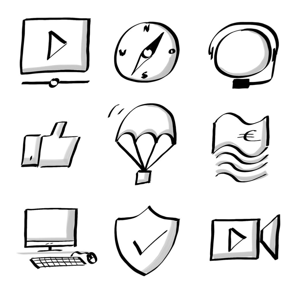 Sketchnote Icon Set 9x9